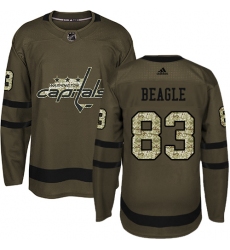 Men's Adidas Washington Capitals #83 Jay Beagle Premier Green Salute to Service NHL Jersey