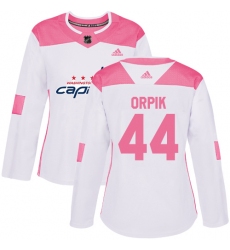 Women's Adidas Washington Capitals #44 Brooks Orpik Authentic White/Pink Fashion NHL Jersey