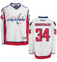 Women's Reebok Washington Capitals #34 Jonas Siegenthaler Authentic White Away NHL Jersey