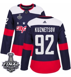 Women's Adidas Washington Capitals #92 Evgeny Kuznetsov Authentic Navy Blue 2018 Stadium Series 2018 Stanley Cup Final NHL Jersey