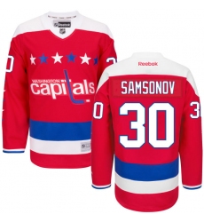 Youth Reebok Washington Capitals #30 Ilya Samsonov Authentic Red Third NHL Jersey