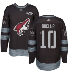 Men's Adidas Arizona Coyotes #10 Anthony Duclair Authentic Black 1917-2017 100th Anniversary NHL Jersey