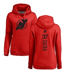 NHL Women's Adidas New Jersey Devils #37 Pavel Zacha Red One Color Backer Pullover Hoodie