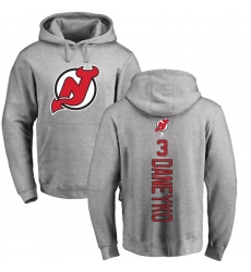 NHL Adidas New Jersey Devils #3 Ken Daneyko Ash Backer Pullover Hoodie