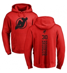 NHL Adidas New Jersey Devils #30 Martin Brodeur Red One Color Backer Pullover Hoodie