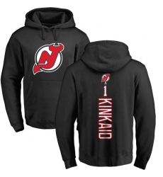 NHL Adidas New Jersey Devils #1 Keith Kinkaid Black Backer Pullover Hoodie