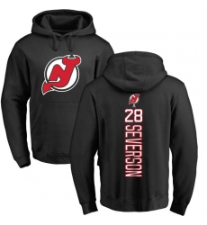 NHL Adidas New Jersey Devils #28 Damon Severson Black Backer Pullover Hoodie