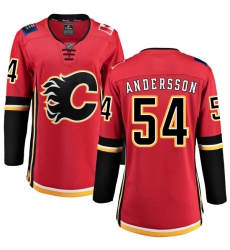 Women's Calgary Flames #54 Rasmus Andersson Fanatics Branded Red Home Breakaway NHL Jersey