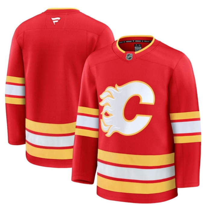 Men's Calgary Flames Blank Red 2024-25 Home Stitched Hockey Jersey