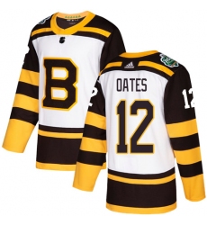 Men's Adidas Boston Bruins #12 Adam Oates Authentic White 2019 Winter Classic NHL Jersey