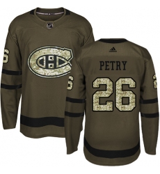 Youth Adidas Montreal Canadiens #26 Jeff Petry Authentic Green Salute to Service NHL Jersey