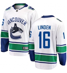 Men's Vancouver Canucks #16 Trevor Linden Fanatics Branded White Away Breakaway NHL Jersey