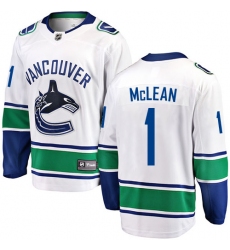 Youth Vancouver Canucks #1 Kirk Mclean Fanatics Branded White Away Breakaway NHL Jersey