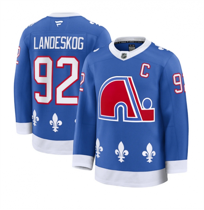 Men's Colorado Avalanche #92 Gabriel Landeskog Blue 2025 With C Alternate Stitched Jersey