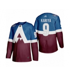 Women's Colorado Avalanche #9 Paul Kariya Authentic Burgundy Blue 2020 Stadium Series Hockey Jersey