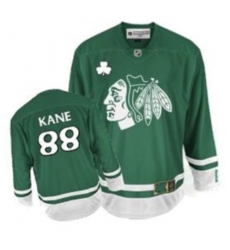 Men's Reebok Chicago Blackhawks #88 Patrick Kane Authentic Green St Patty's Day NHL Jersey