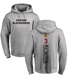 NHL Adidas Chicago Blackhawks #3 Keith Magnuson Ash Backer Pullover Hoodie