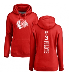 NHL Women's Adidas Chicago Blackhawks #3 Pierre Pilote Red One Color Backer Pullover Hoodie