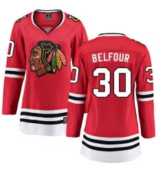 Women's Chicago Blackhawks #30 ED Belfour Fanatics Branded Red Home Breakaway NHL Jersey