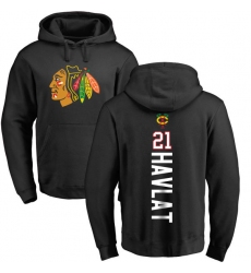 NHL Adidas Chicago Blackhawks #21 Stan Mikita Black Backer Pullover Hoodie