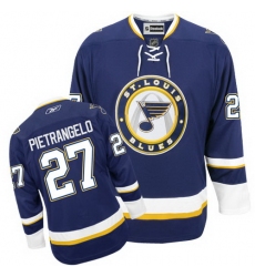 Men's Reebok St. Louis Blues #27 Alex Pietrangelo Premier Navy Blue Third NHL Jersey