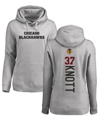 NHL Women's Adidas Chicago Blackhawks #37 Graham Knott Ash Backer Pullover Hoodie