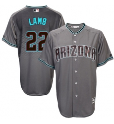 Men's Majestic Arizona Diamondbacks #22 Jake Lamb Authentic Gray/Turquoise Cool Base MLB Jersey