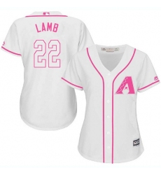 Women's Majestic Arizona Diamondbacks #22 Jake Lamb Authentic White Fashion MLB Jersey