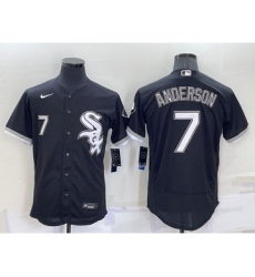 Men's Chicago White Sox #7 Tim Anderson Number Black Stitched MLB Flex Base Nike Jersey