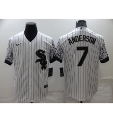 Men's Chicago White Sox #7 Tim Anderson White Gradient Sleeves Stitched Baseball Jersey