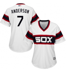 Women's Majestic Chicago White Sox #7 Tim Anderson Authentic White 2013 Alternate Home Cool Base MLB Jersey