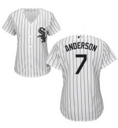 Women's Majestic Chicago White Sox #7 Tim Anderson Authentic White Home Cool Base MLB Jersey