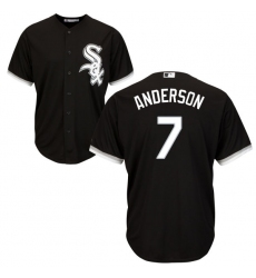 Youth Majestic Chicago White Sox #7 Tim Anderson Authentic Black Alternate Home Cool Base MLB Jersey