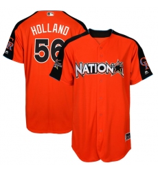 Men's Majestic Colorado Rockies #56 Greg Holland Replica Orange National League 2017 MLB All-Star MLB Jersey