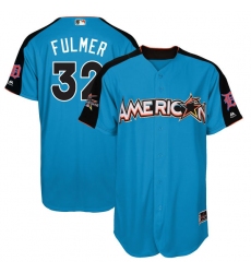 Men's Majestic Detroit Tigers #32 Michael Fulmer Authentic Blue American League 2017 MLB All-Star MLB Jersey