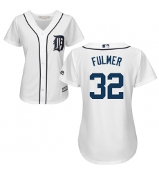 Women's Majestic Detroit Tigers #32 Michael Fulmer Replica White Home Cool Base MLB Jersey