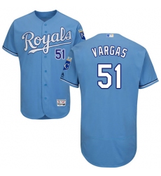 Men's Majestic Kansas City Royals #51 Jason Vargas Light Blue Flexbase Authentic Collection MLB Jersey