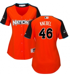 Women's Majestic Milwaukee Brewers #46 Corey Knebel Authentic Orange National League 2017 MLB All-Star MLB Jersey