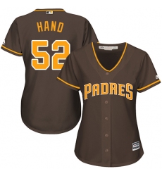 Women's Majestic San Diego Padres #52 Brad Hand Replica Brown Alternate Cool Base MLB Jersey