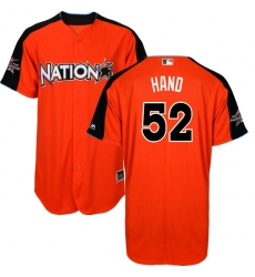 Youth Majestic San Diego Padres #52 Brad Hand Authentic Orange National League 2017 MLB All-Star Cool Base MLB Jersey