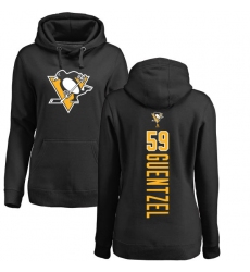 NHL Women's Adidas Pittsburgh Penguins #59 Jake Guentzel Black Backer Pullover Hoodie