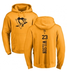 NHL Adidas Pittsburgh Penguins #23 Scott Wilson Gold One Color Backer Pullover Hoodie