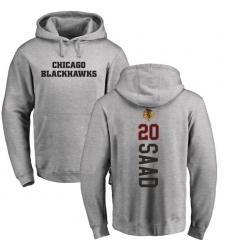 NHL Adidas Chicago Blackhawks #20 Brandon Saad Ash Backer Pullover Hoodie