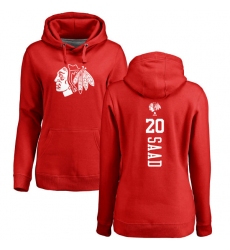 NHL Women's Adidas Chicago Blackhawks #20 Brandon Saad Red One Color Backer Pullover Hoodie