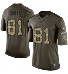 Men's Nike Tennessee Titans #81 Jonnu Smith Elite Green Salute to Service NFL Jersey