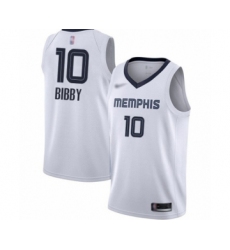 Women's Memphis Grizzlies #10 Mike Bibby Swingman White Finished Basketball Jersey - Association Edition
