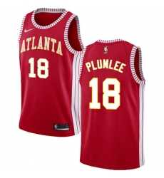 Women's Nike Atlanta Hawks #18 Miles Plumlee Authentic Red NBA Jersey Statement Edition