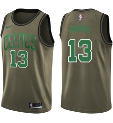 Men's Nike Boston Celtics #13 Marcus Morris Swingman Green Salute to Service NBA Jersey
