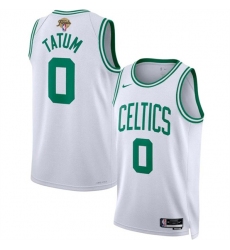 Men's Boston Celtics #0 Jayson Tatum White 2024 Finals Association Edition Stitched Basketball Jersey