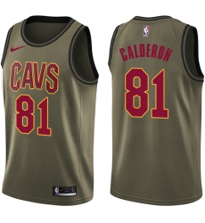 Youth Nike Cleveland Cavaliers #81 Jose Calderon Swingman Green Salute to Service NBA Jersey